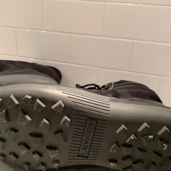 Mens work boots black with silver detail size 11d Lands End - Picture 3 of 5